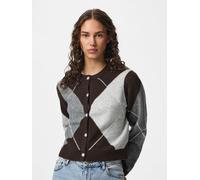 PIECES Cárdigan 'PCSally' marrón oscuro / gris claro / gris moteado / blanco XS-S EUR