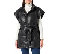 Pieces Chaleco Pcadela Pu con cinturón de amarre para mujer, Negro, S