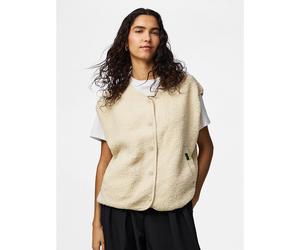 PIECES Chaleco tejido sherpa. Color beige