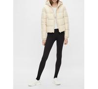 Pieces Chaqueta acolchada con cremallera y capucha de mujer. Crudo 42 (XL)