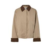 PIECES Trench corto de dos materiales. Color beige