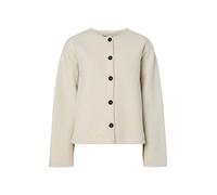 Blanco Chaqueta De Tejido De Peluche S