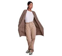 PIECES Pcellen LS Long Knit Cardigan Noos BC Chaqueta de Punto, fósil, S para Mujer