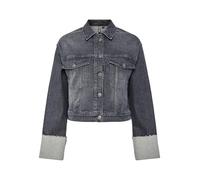 PIECES Chaqueta Vaquera Plegable Pcpil Corta, Grey Denim, L Mujeres