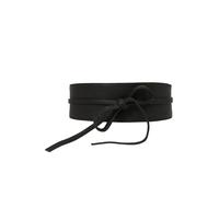 PIECES VIBS LEATHER TIE WAIST BELT NOOS, Cinturón Mujer, Negro (Black), 75 cm