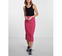 Pieces Falda midi de canalé. Fucsia 34 (XS)