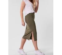 Pieces Falda midi de canalé. Kaki 34/XS