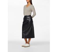 PIECES Pcneeth HW PU Midi Skirt Falda, Negro, XS para Mujer