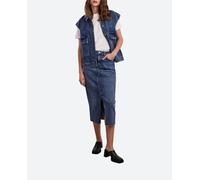 PIECES Pcjessie HW Denim Midi Falda Noos Exp Vaquera, Medio De Mezclilla Azul, S para Mujer