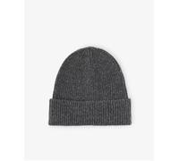 Pieces Gorro beanie de mujer de canalé. Gris oscuro