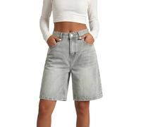 Pieces Jeans para mujer, pantalones vaqueros de pierna recta, palazzo, gris