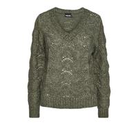 PIECES Pcbibbi LS V-Neck Knit Noos BC Jersey de Punto, Deep Lichen Green, S para Mujer
