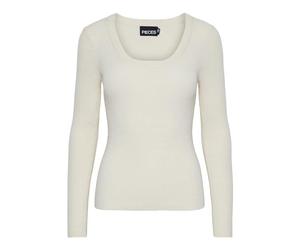 PIECES Jersey de Punto para Mujer Pcmira LS Cuello en U Noos BC, Abedul, XS