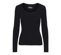 PIECES Jersey de Punto para Mujer Pcmira LS Cuello en U Noos BC, Negro, XS