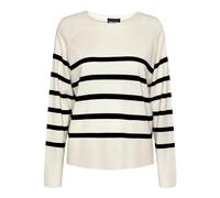 PIECES Pcsia LS Knit Noos BC Suéter pulóver, Blanco/Rayas: Negro, L para Mujer