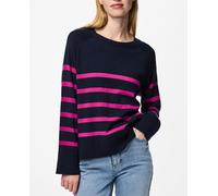 Pieces Jersey de rayas, manga larga de mujer. Azul marino 38 (M)