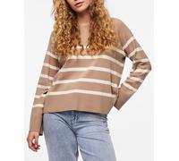 Pieces Jersey de rayas, manga larga de mujer. Topo 34 (XS)