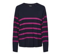 Pieces Jersey para Mujer Pcsia LS Knit Noos BC, Sky Captain/Stripes:Festival Fucsia, XS