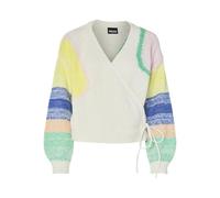 PIECES Knit Pcselja LS Wrap-Cárdigan de Punto BC, Cloud Dancer, S para Mujer