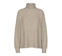 Pieces Mujeres suéter de Cuello Alto PCMALOU, Gris Pardo., M