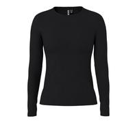 Pieces Pcruka LS Top Noos BC Camiseta de Manga Larga, Negro, L para Mujer