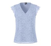 Pieces Noos Pcolline SL Lace V-Neck Top Mujer, Color Azul., L