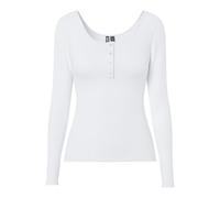 Pieces Pckitte LS Top Noos B C Camisa Manga Larga, Blanco (Bright White Bright White), Medium para Mujer