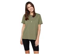 Pieces NOS Mujer Pcria SS Fold Up Solid tee Noos BC Camiseta Not Applicable, Verde liquen Profundo, XL