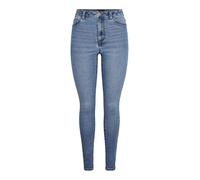 PIECES Pantalones Vaqueros para Mujer, Medio De Mezclilla Azul, L x 32L