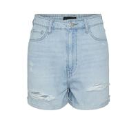 PIECES Pcamer LBD Washed HW Pantalones Cortos Sww BC, Azul Claro Denim/Detalle: Vaquero Lavado Ultra Ligt, XL para Mujer