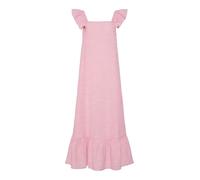 PIECES Pcapia SL Square Neck Ankle Dress Mm Vestido, Rosa Limonada/Rayas: Blanco Brillante, L Mujeres