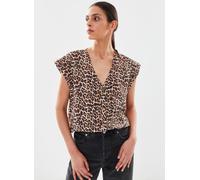 Pieces Pcauna Ss V-Neck Top Fc M Marrón