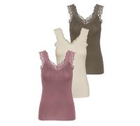 PIECES Pcbarbera Lace Noos BC Top para Mujer, 1 Rosa Nostalgia, 1 Abedul, 1 Nogal, XS