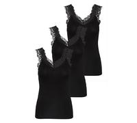 PIECES Pcbarbera Lace Noos BC Top para Mujer, 3 x Negro, L