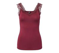 PIECES Pcbarbera Lace Top Noos BC Camiseta de Tirantes Anchos, Puerto Tawny, XL para Mujer