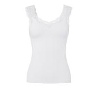 PIECES PCBARBERA Lace Top Noos Camiseta sin Mangas, Blanco Brillante, L para Mujer