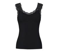 PIECES PCBARBERA Lace Top Noos Camiseta sin Mangas, Negro, L para Mujer
