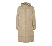 PIECES Pcbee New Long Puffer Jacket BC - Chaqueta para Mujer, Silver Mink, XS