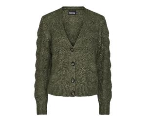 PIECES Pcbibbi LS Knit Cardigan Noos BC Suéter, Deep Lichen Green, M para Mujer