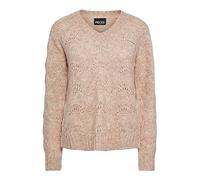 PIECES Pcbibbi LS Knit Noos BC-Jersey con Cuello de Pico Suter Pulver, Rose Cloud, S para Mujer