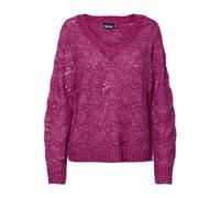 PIECES Pcbibbi LS V-Neck Knit Noos BC Jersey de Punto, Fucsia, XS para Mujer