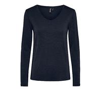 PIECES Pcbillo LS Stripes Noos FC-Cuello en V Camiseta, Sky Captain/Stripes:Multi Lurex, Mujer