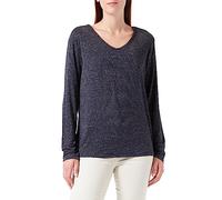 PIECES PCBILLO LS V-Neck Lurex Stripes Noos QX Camisa Manga Larga, Sky Captain/Stripes:Gold, 48-50 Grande para Mujer