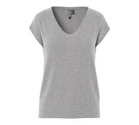 PIECES PCBILLO TEE_LUREX STRIPES, Camiseta Mujer, Gris (Light Grey Melange), 34 (Talla del fabricante: X-Small)