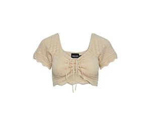 Pieces Pcbluma SS Knit Top BC Sww Camisa de Punto, Humo Blanco, XS para Mujer