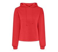 PIECES Pcchilli LS Noos BC-Sudadera con Capucha, Rojo Amapola, XS para Mujer