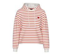 PIECES Pcchilli LS Sudadera con Capucha Stripes Emb Noos BC, Cloud Dancer, L
