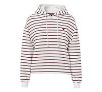 PIECES Pcchilli LS Sudadera con Capucha Stripes Emb Noos BC, Cloud Dancer, L