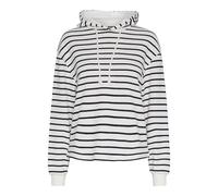 PIECES Pcchilli LS Sudadera con Capucha Stripes Noos, Cloud Dancer/Stripes:Black, S para Mujer