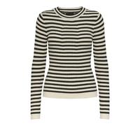 PIECES Pccrista LS O-Neck Knit Noos BC Jersey de Punto, Forest Night/Stripes:Birch, S para Mujer